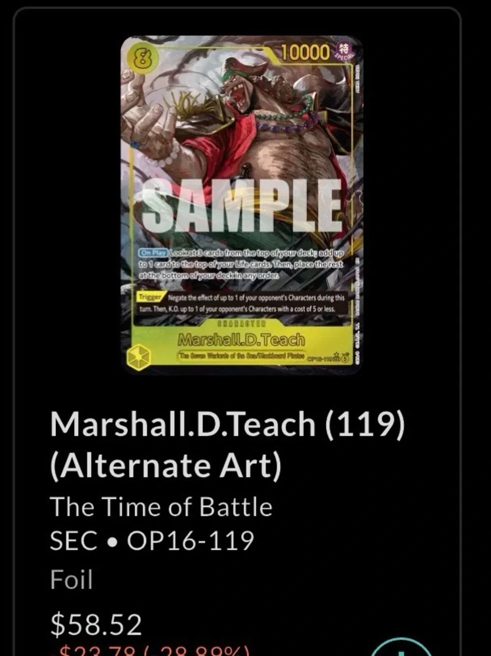 OP16-119 Marshall D Teach One Piece Card